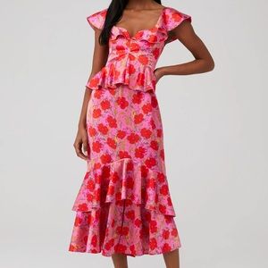 Show Me Your Mumu Red and Pink Reese Dress